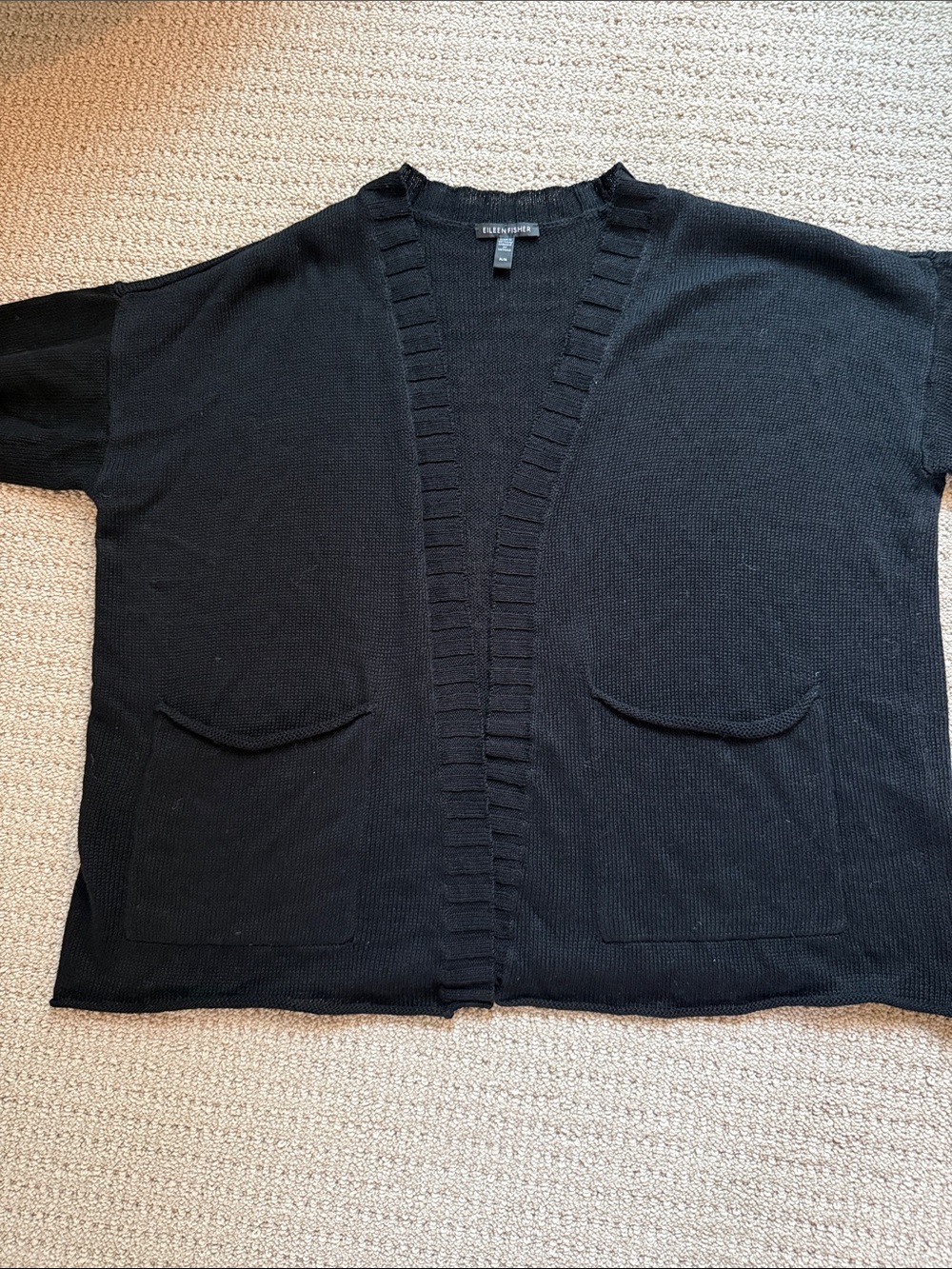 Eileen Fisher Open Front Pocketed Cardigan